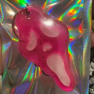 Pink Ghost Face Keychain